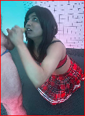 Sissy hypno fag sucks cock while dressed as a slutty schoolgirl